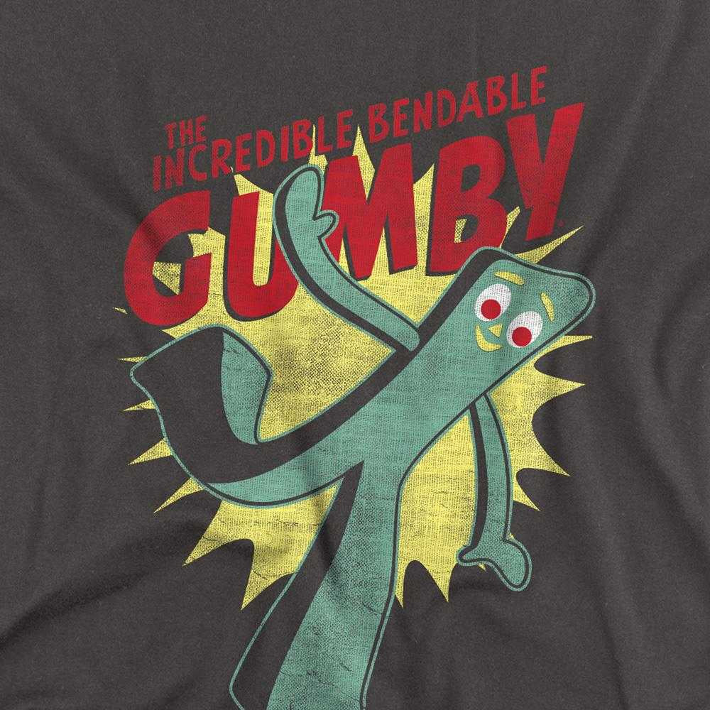 Charcoal - Side - Gumby Unisex Adult The Incredible Bendable Long-Sleeved T-Shirt