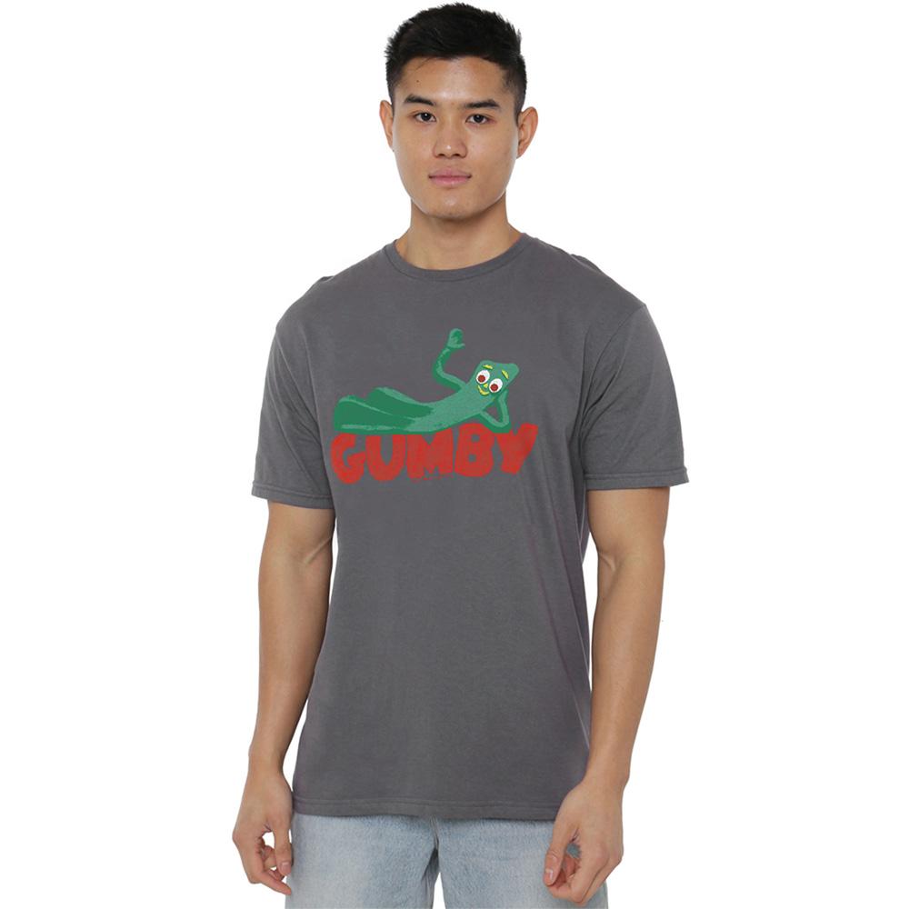 Charcoal - Back - Gumby Unisex Adult On Logo T-Shirt