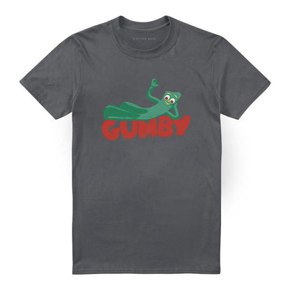 Charcoal - Front - Gumby Unisex Adult On Logo T-Shirt