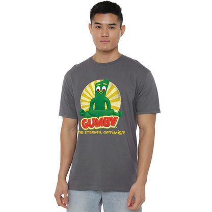 Charcoal - Back - Gumby Unisex Adult The Eternal Optimist T-Shirt