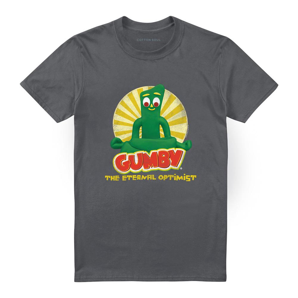 Charcoal - Front - Gumby Unisex Adult The Eternal Optimist T-Shirt