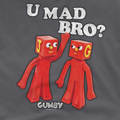 Charcoal - Side - Gumby Unisex Adult U Mad Bro T-Shirt