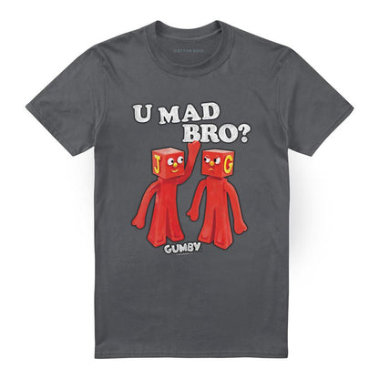 Charcoal - Front - Gumby Unisex Adult U Mad Bro T-Shirt