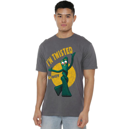 Charcoal - Back - Gumby Unisex Adult Twisted T-Shirt