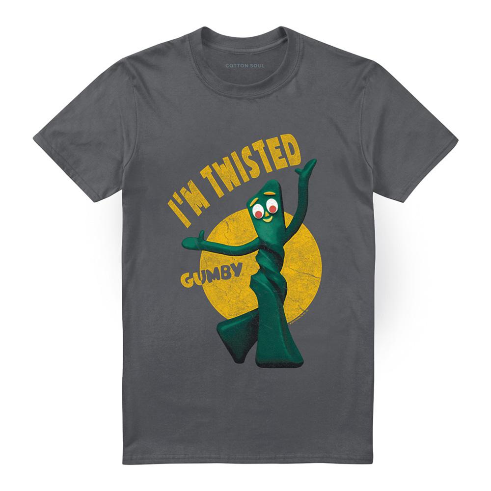 Charcoal - Front - Gumby Unisex Adult Twisted T-Shirt