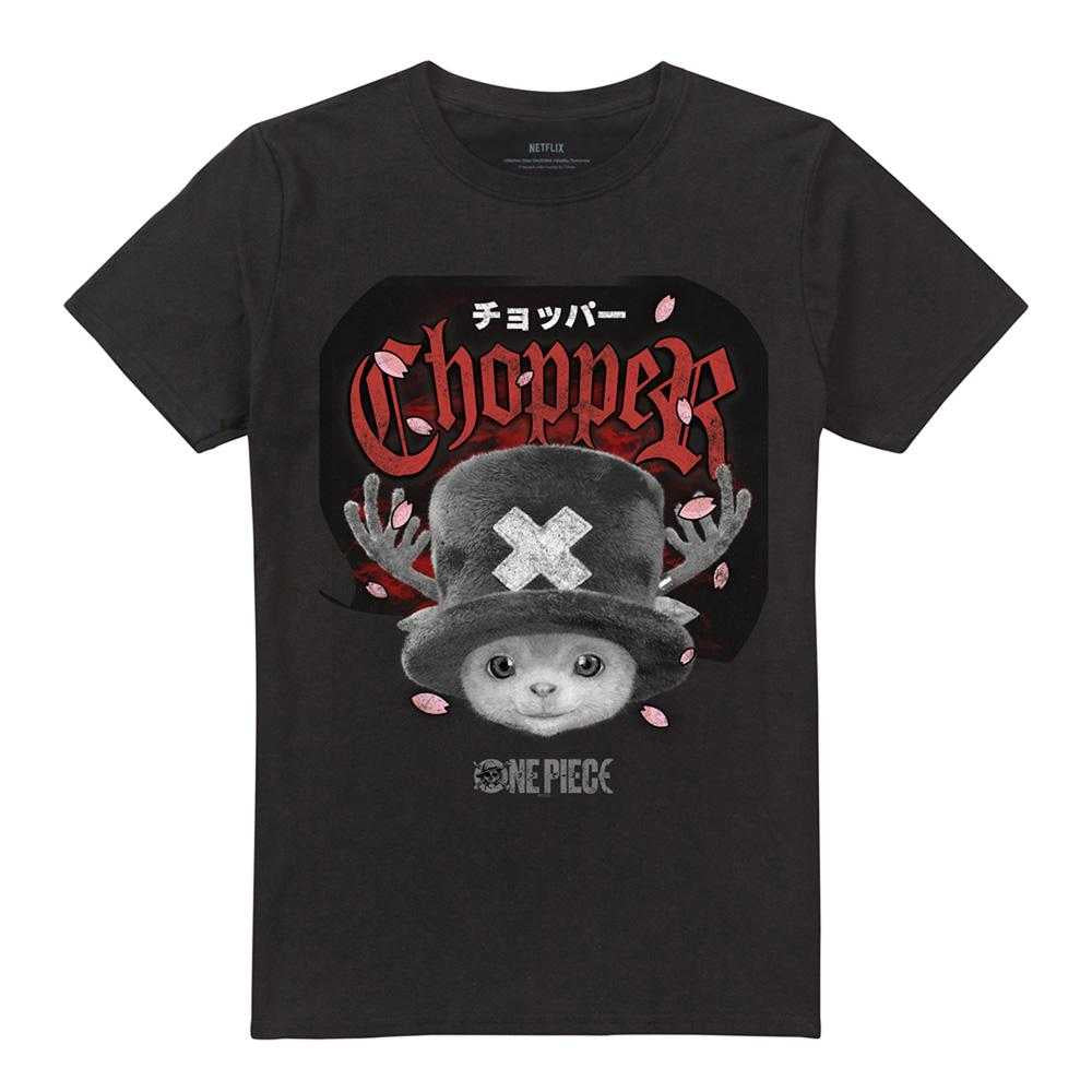 Black - Front - One Piece Live Action Unisex Adult Tony Tony Chopper T-Shirt