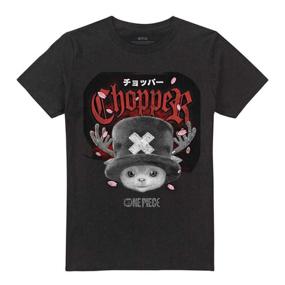 Black - Front - One Piece Live Action Unisex Adult Tony Tony Chopper T-Shirt