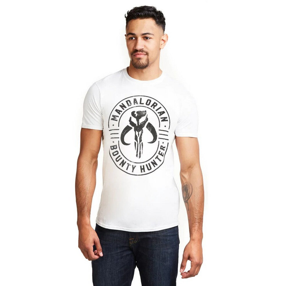 White - Lifestyle - Star Wars: The Mandalorian Mens Emblem T-Shirt