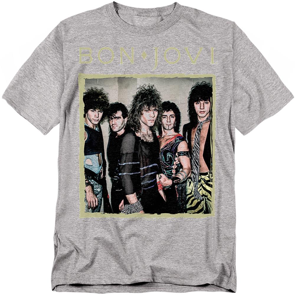 Athletic Heather - Front - Bon Jovi Unisex Adult Framed T-Shirt