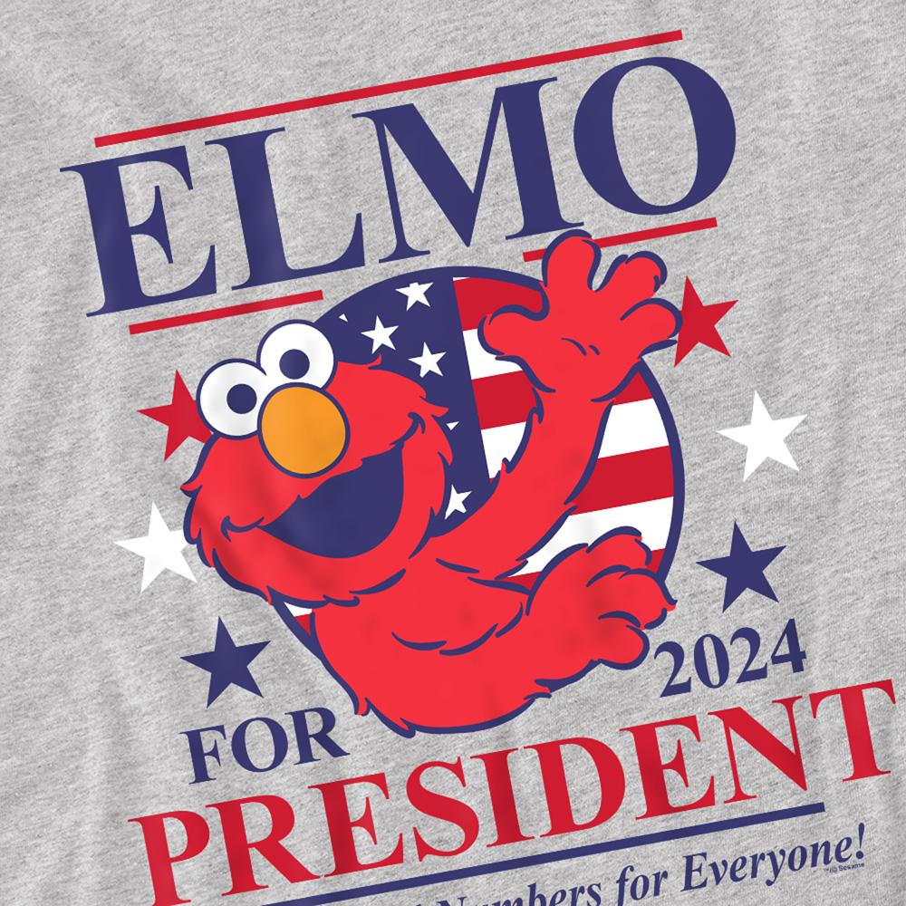 Athletic - Side - Sesame Street Unisex Adult For President 2024 Elmo Heather T-Shirt