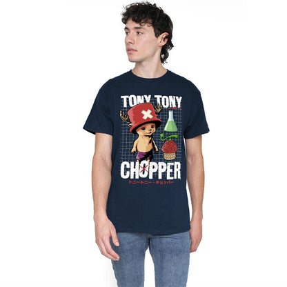 Navy - Front - One Piece Unisex Adult Tony Tony Chopper Schematic T-Shirt