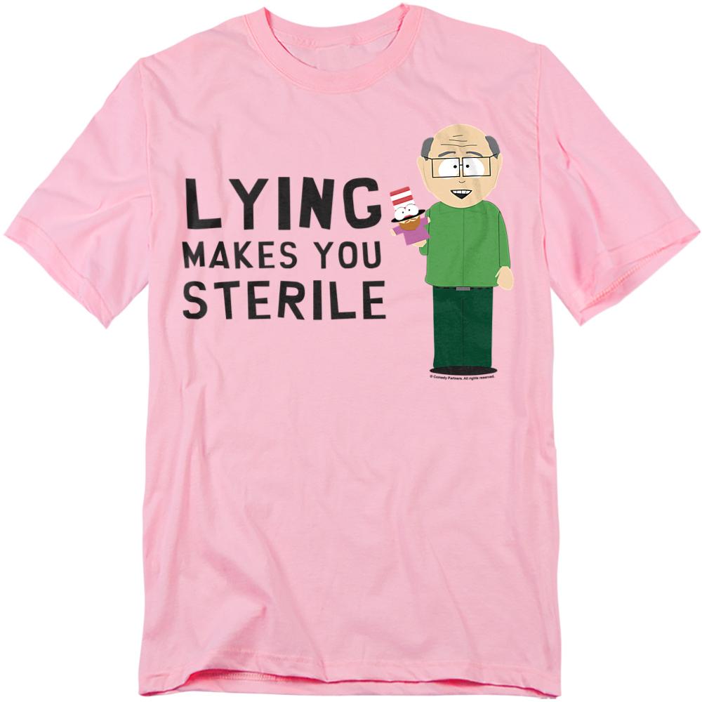 Pink - Front - South Park Unisex Adult Lying Makes You Sterile T-Shirt