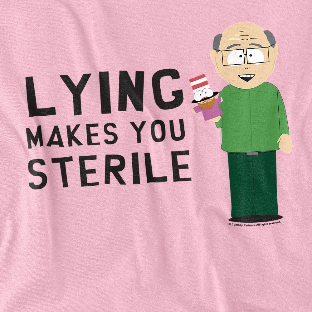 Pink - Back - South Park Unisex Adult Lying Makes You Sterile T-Shirt