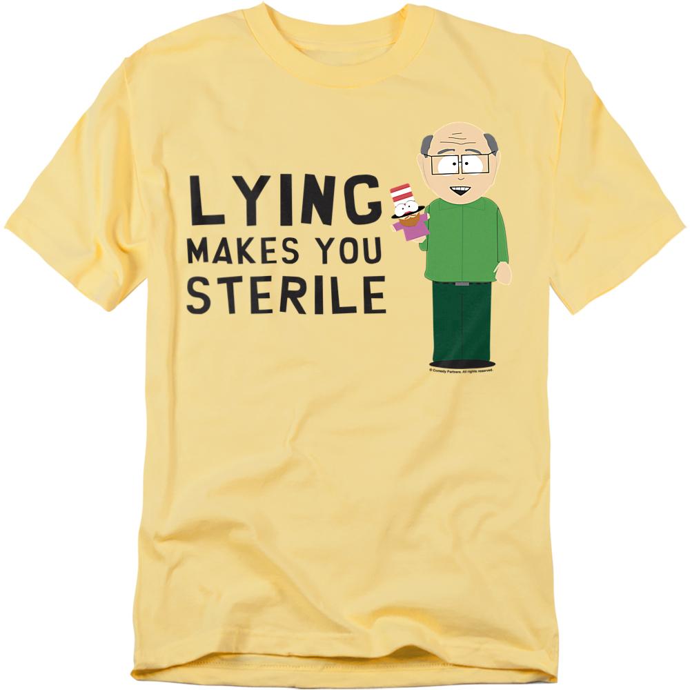 Banana Yellow - Front - South Park Unisex Adult Lying Makes You Sterile T-Shirt