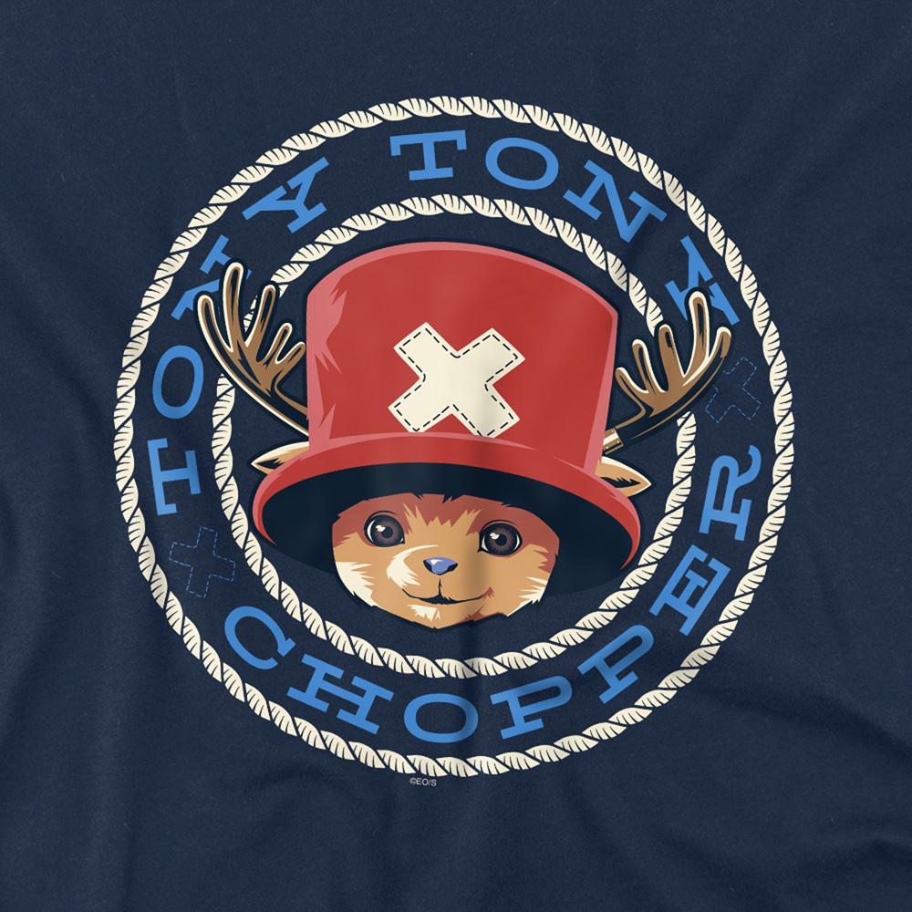 Navy - Back - One Piece Childrens-Kids Tony Tony Chopper Face T-Shirt