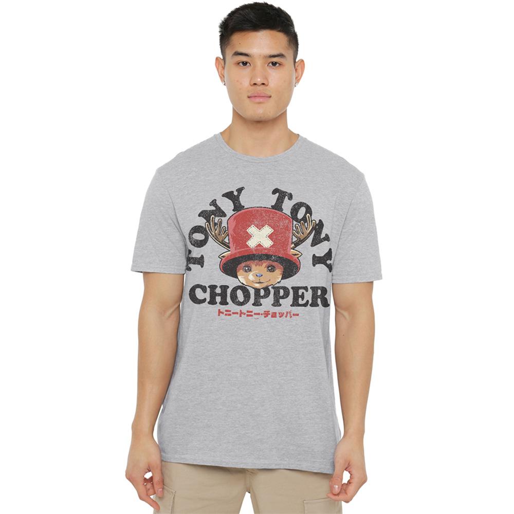 Heather Grey - Front - One Piece Unisex Adult Tony Tony Chopper Face T-Shirt