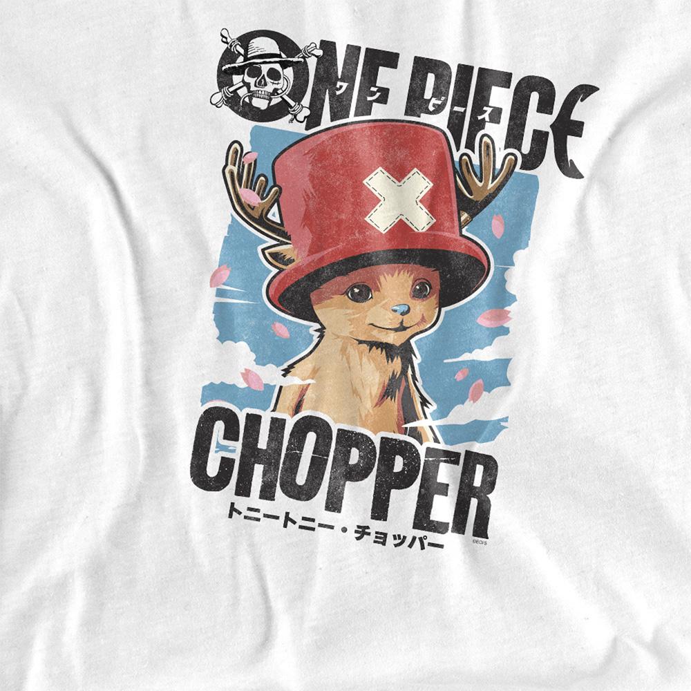 White - Back - One Piece Boys Tony Tony Chopper Portrait T-Shirt