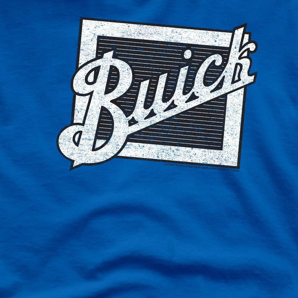 Royal Blue - Side - Buick Unisex Adult Distressed Emblem T-Shirt
