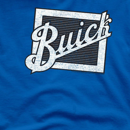 Royal Blue - Side - Buick Unisex Adult Distressed Emblem T-Shirt