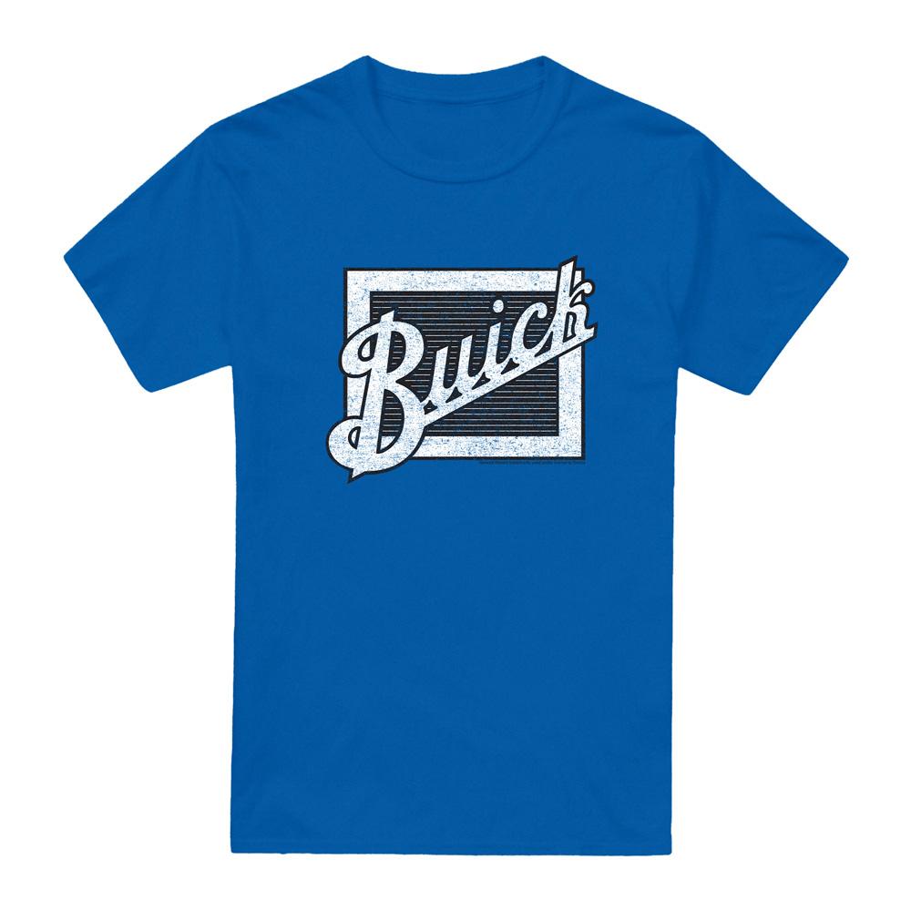 Royal Blue - Front - Buick Unisex Adult Distressed Emblem T-Shirt