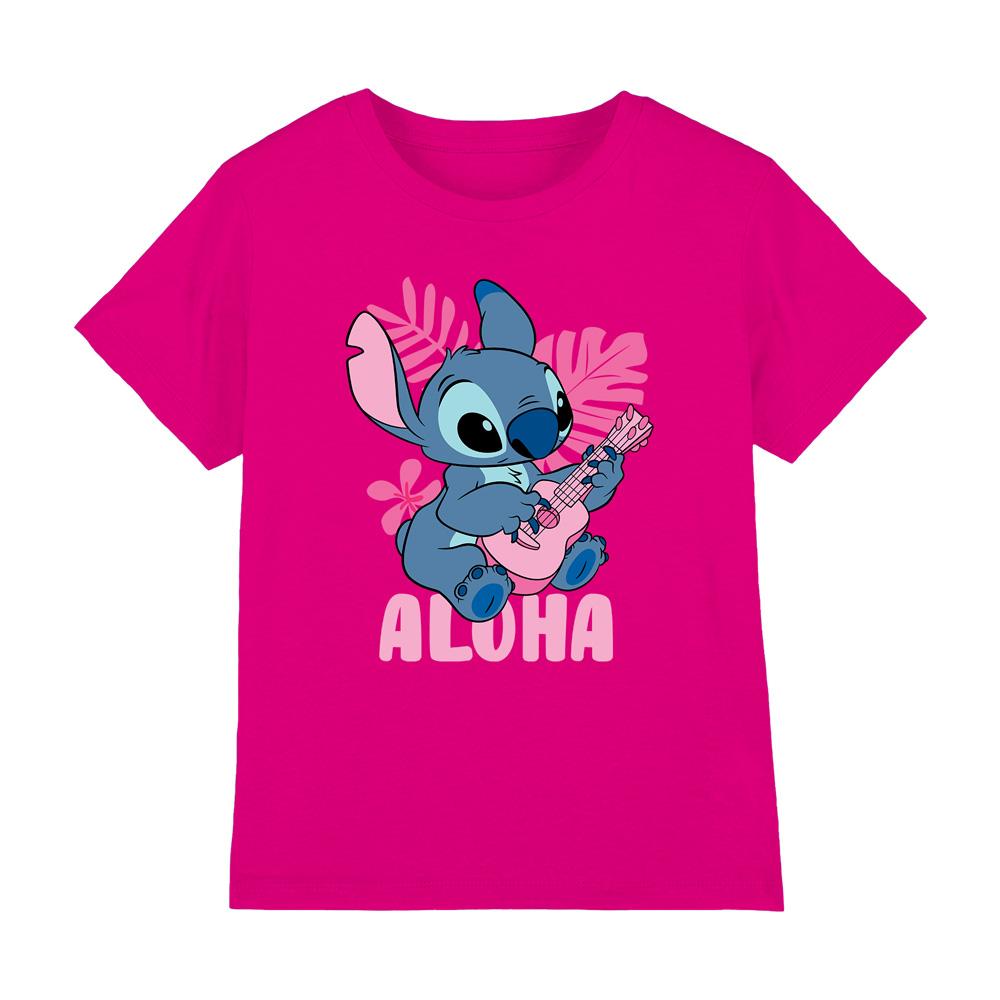Fuchsia - Lifestyle - Lilo & Stitch Girls Palm Beach Aloha T-Shirt