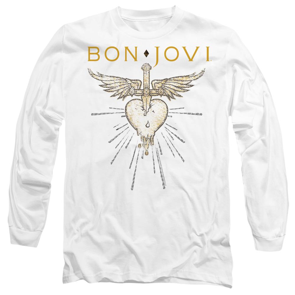 White - Side - Bon Jovi Unisex Adult Greatest Hits Long-Sleeved T-Shirt