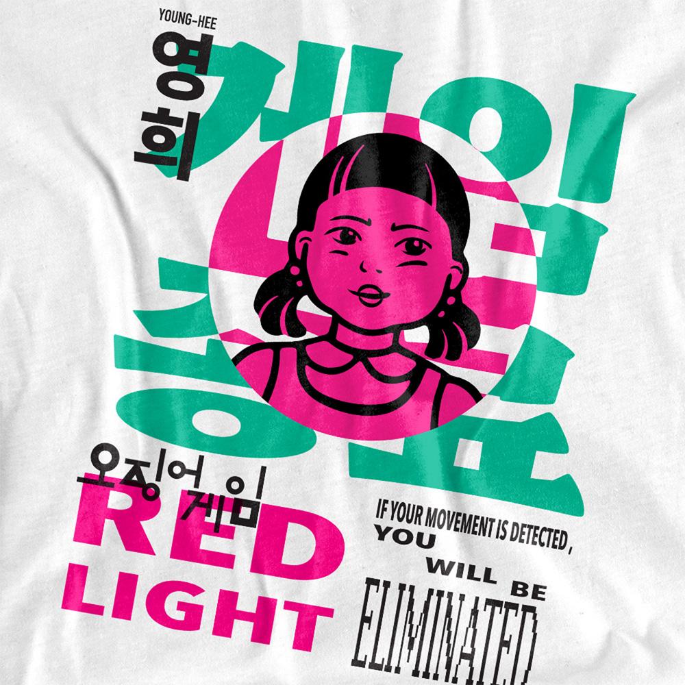 White - Back - Squid Game Unisex Adult Season 3 Red Light Young Hee Long-Sleeved T-Shirt