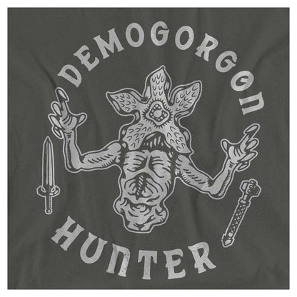 Charcoal - Side - Stranger Things Womens-Ladies Demogorgon Hunter T-Shirt