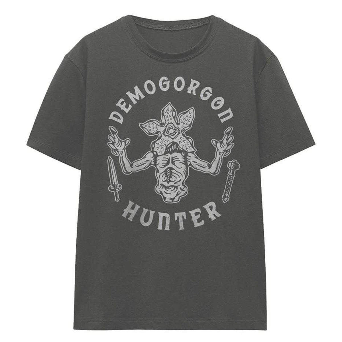 Charcoal - Front - Stranger Things Womens-Ladies Demogorgon Hunter T-Shirt