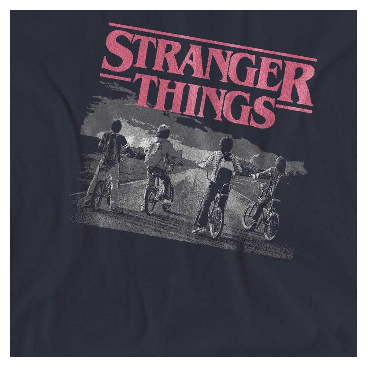 Deep Navy - Side - Stranger Things Womens-Ladies Vintage Poster T-Shirt