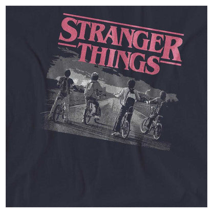 Deep Navy - Side - Stranger Things Womens-Ladies Vintage Poster T-Shirt