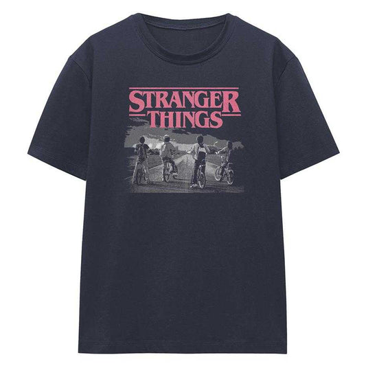 Deep Navy - Front - Stranger Things Womens-Ladies Vintage Poster T-Shirt