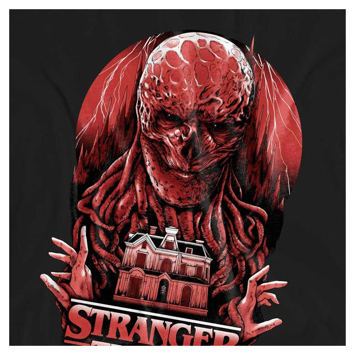 Black - Side - Stranger Things Womens-Ladies Vecna Horror T-Shirt