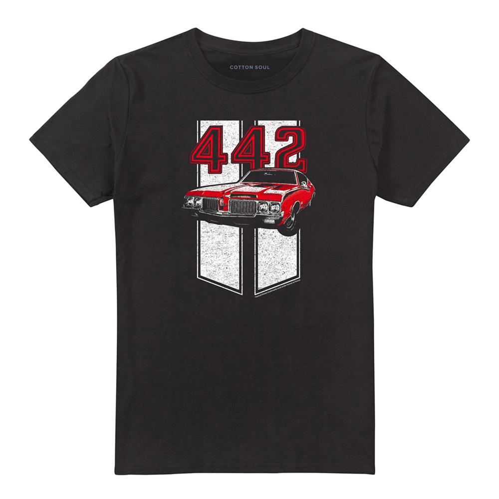 Black - Front - Oldsmobile Unisex Adult 442 T-Shirt