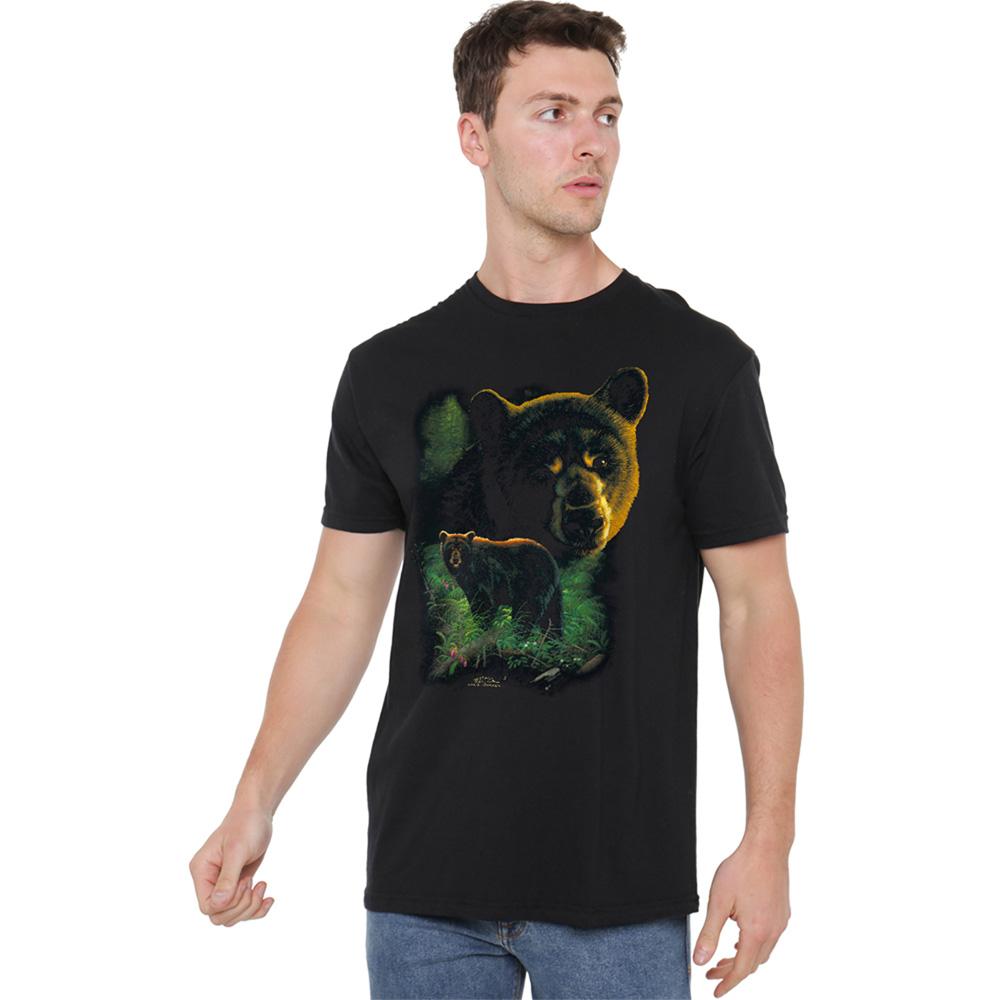 Black - Back - Wild Wings Unisex Adult Wildlife Black Bears T-Shirt
