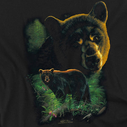 Black - Side - Wild Wings Unisex Adult Wildlife Black Bears T-Shirt
