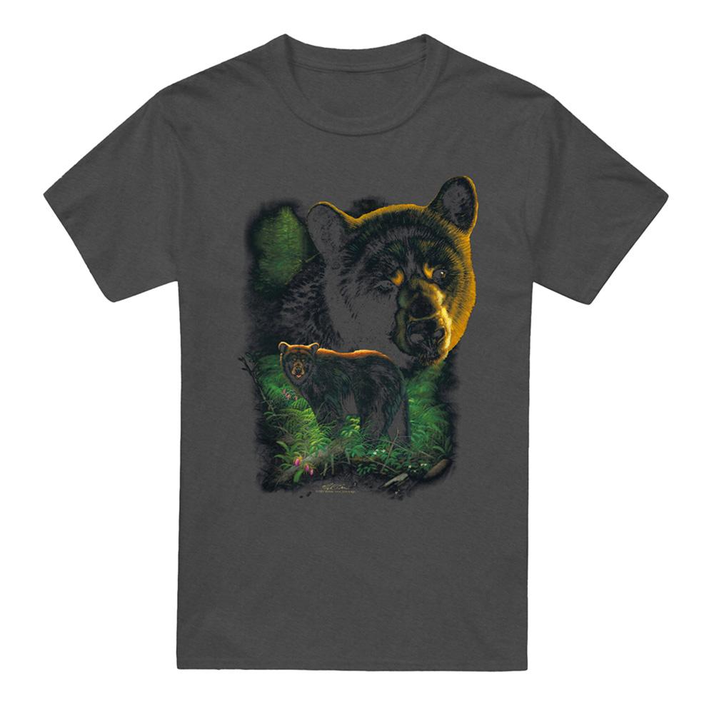 Charcoal - Front - Wild Wings Unisex Adult Wildlife Black Bears T-Shirt