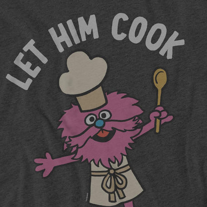 Charcoal - Side - Sesame Street Unisex Adult Let Him Cook T-Shirt
