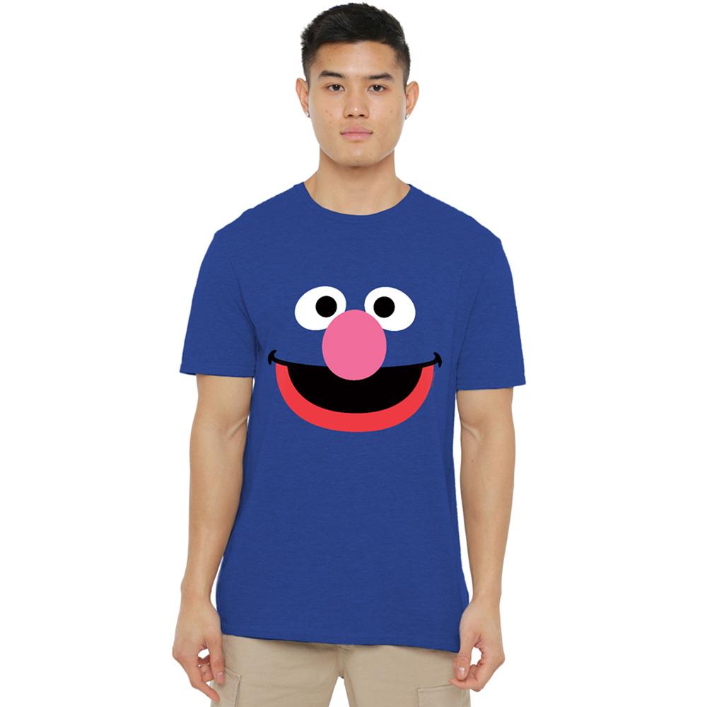 Royal Blue - Back - Sesame Street Unisex Adult Grover Face T-Shirt