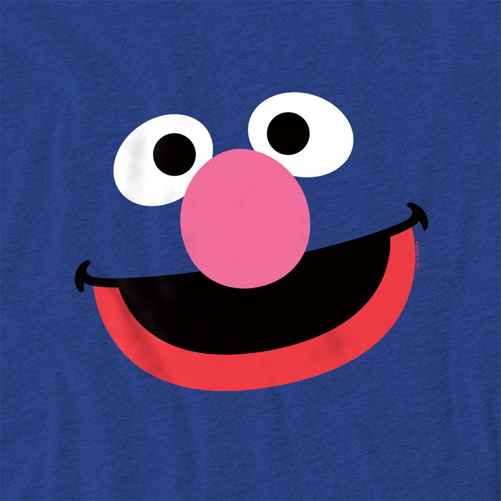 Royal Blue - Side - Sesame Street Unisex Adult Grover Face T-Shirt