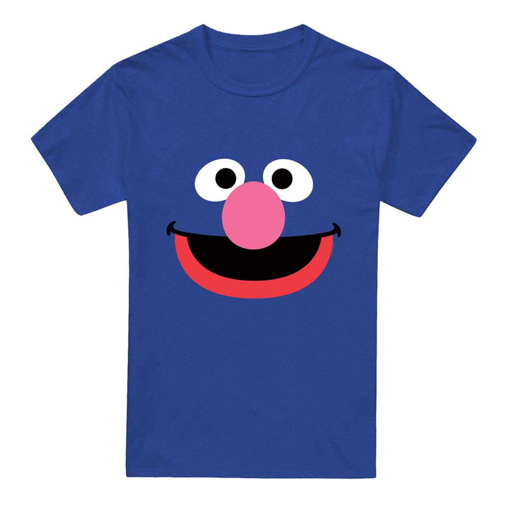 Royal Blue - Front - Sesame Street Unisex Adult Grover Face T-Shirt