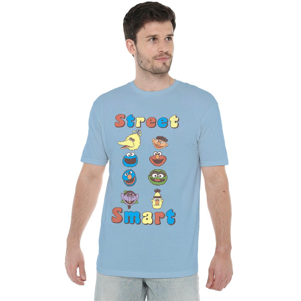 Light Blue - Back - Sesame Street Unisex Adult Street Smart T-Shirt