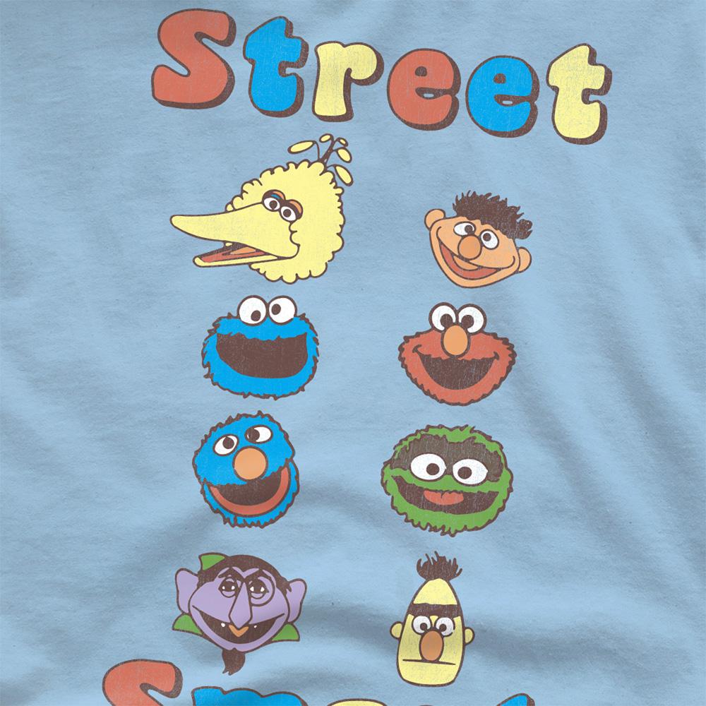 Light Blue - Side - Sesame Street Unisex Adult Street Smart T-Shirt