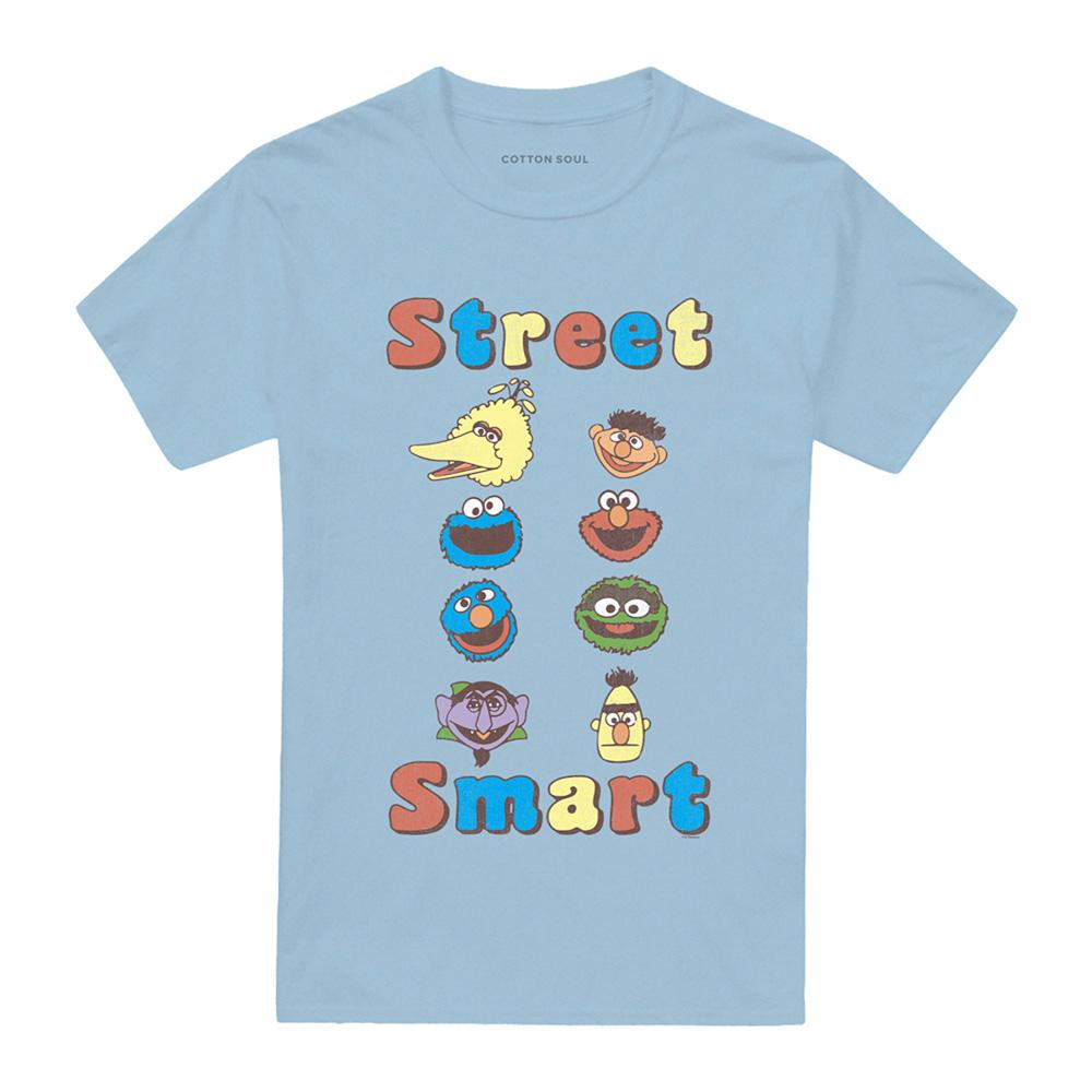 Light Blue - Front - Sesame Street Unisex Adult Street Smart T-Shirt