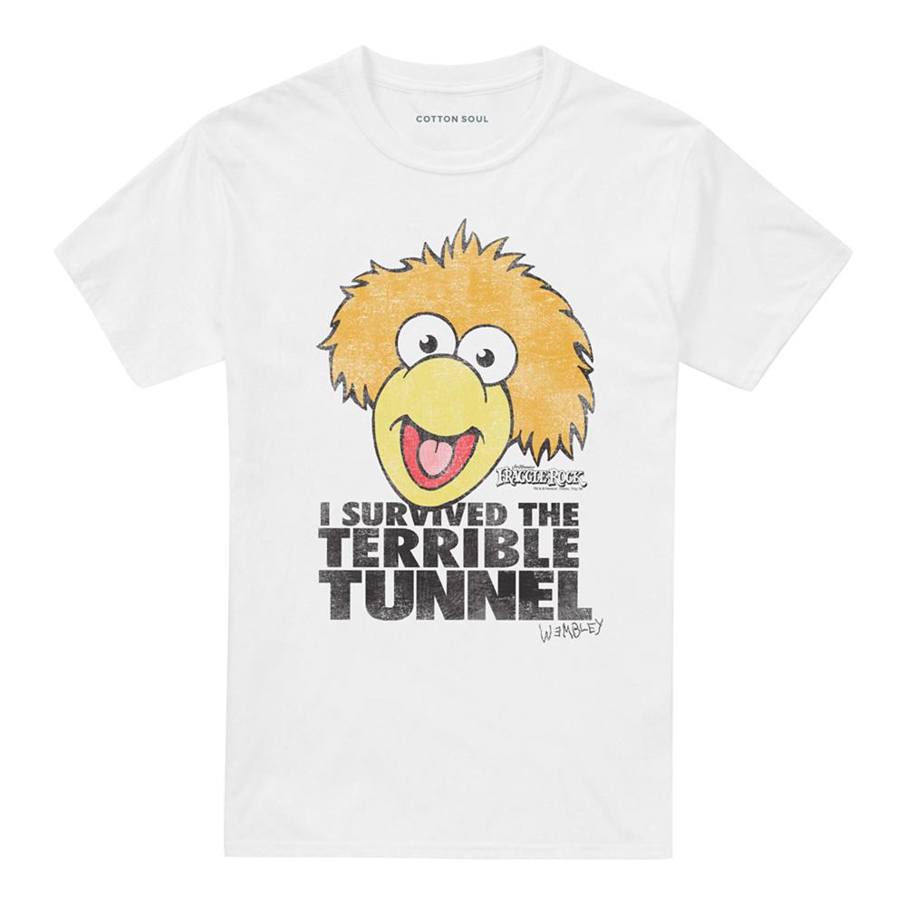 White - Front - Fraggle Rock Unisex Adult Terrible Tunnel T-Shirt