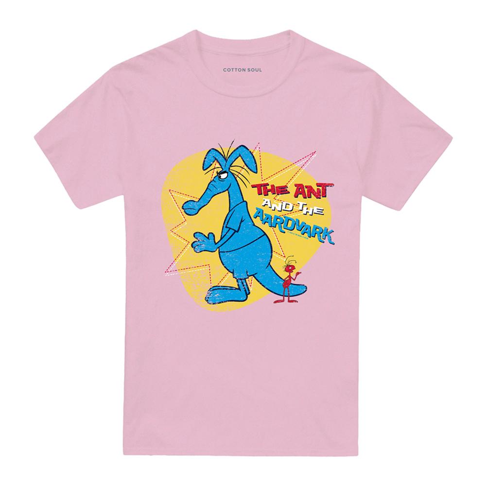 Pink - Front - Pink Panther Unisex Adult The Ant & the Aardvark T-Shirt