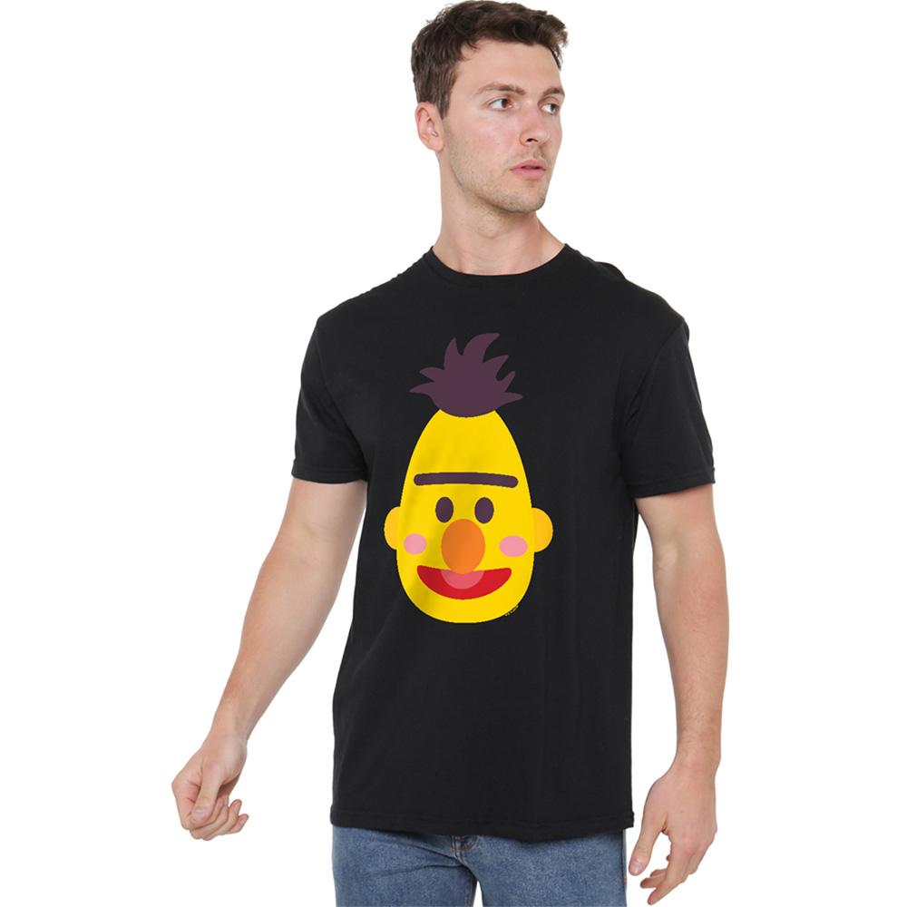 Black - Back - Sesame Street Unisex Adult Bert Kawaii Face T-Shirt