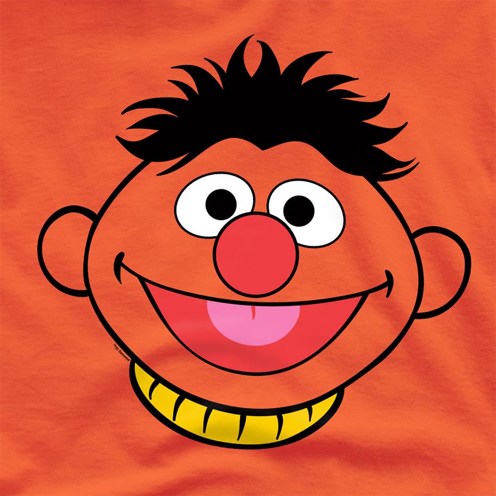 Orange - Side - Sesame Street Unisex Adult Ernie Full Face Ringspun Cotton T-Shirt