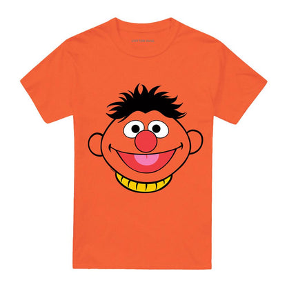 Orange - Front - Sesame Street Unisex Adult Ernie Full Face Ringspun Cotton T-Shirt