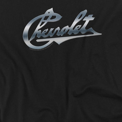 Black-Chrome - Lifestyle - Chevrolet Unisex Adult Vintage Logo Long-Sleeved T-Shirt